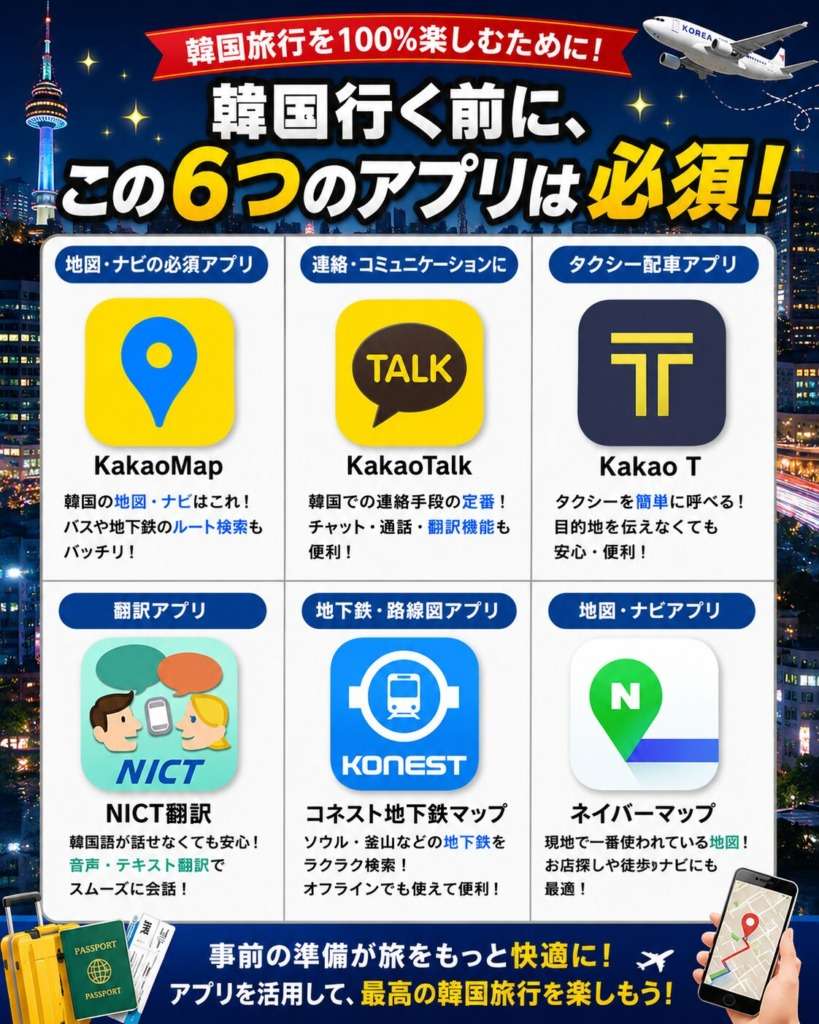 韓国旅行に便利なアプリ
