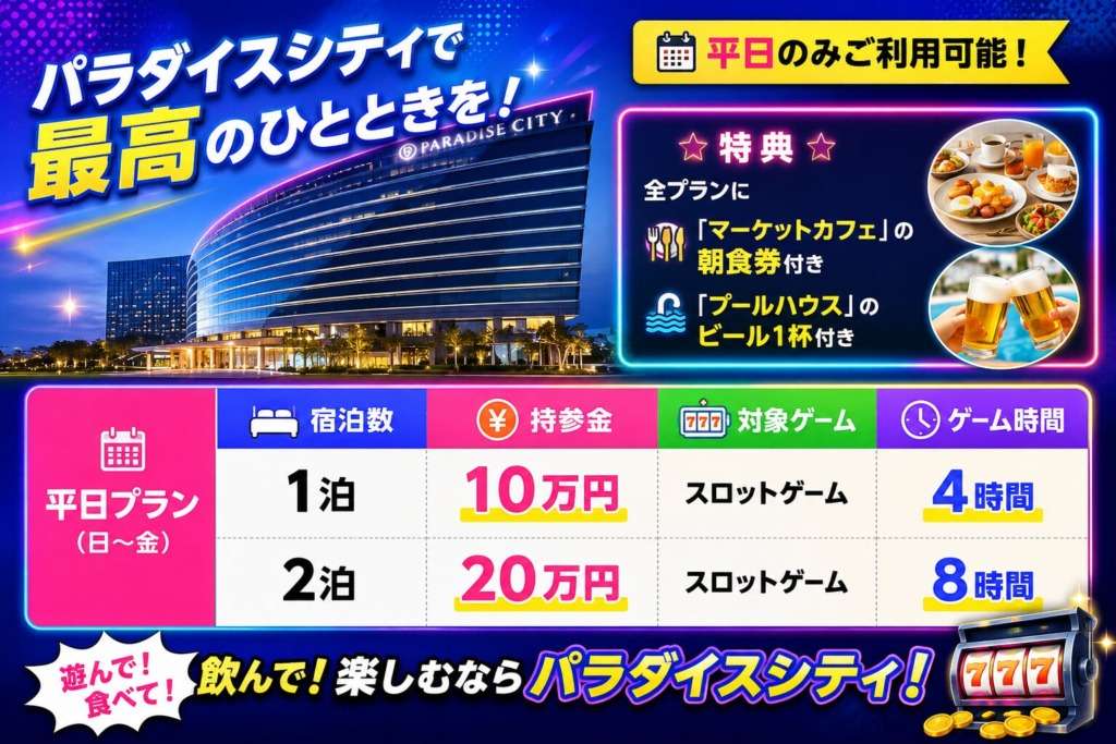 パラダイスシティ。 、ハイアット宿泊キャンペーン