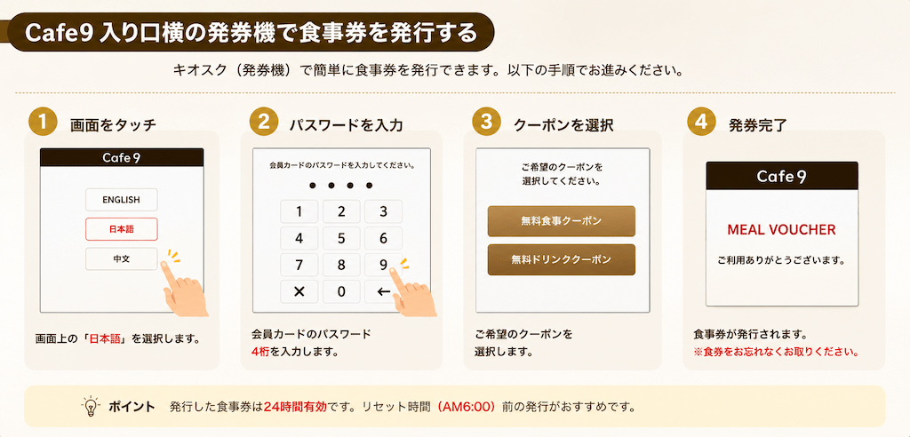 韓国カジノ、仁川パラダイスシティ、cafe９、無料食事クーポン